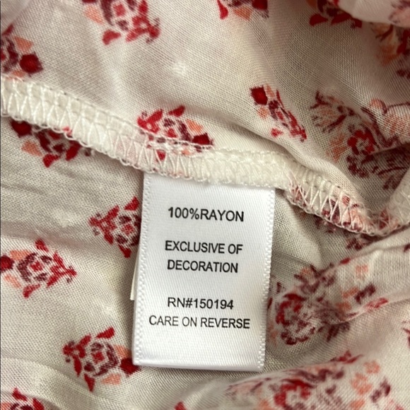 living doll Red and White Asymmetrical Ruffled Blouse - Picture 8 of 10